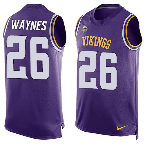 Nike Vikings #26 Trae Waynes Purple Team Color Men's Stitched NFL Limited Tank Top Jersey - Click Image to Close